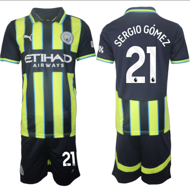 Men 2024-2025 Club Manchester City away black green #21 Soccer Jersey